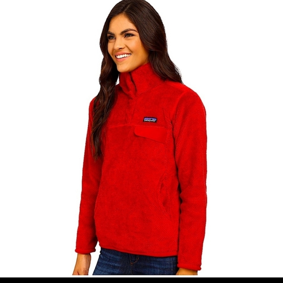 Patagonia ReTool Snap-T Polartec Pullover Fleece Red Women’s Size S - Picture 3 of 16